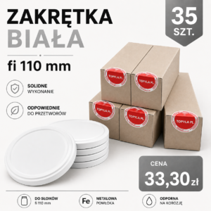 Zakrętki białe fi 110
